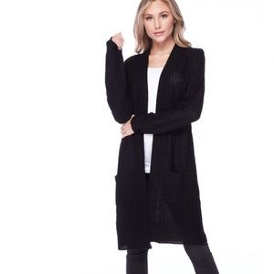 Ambience Open Front Waffle Pattern Sweater